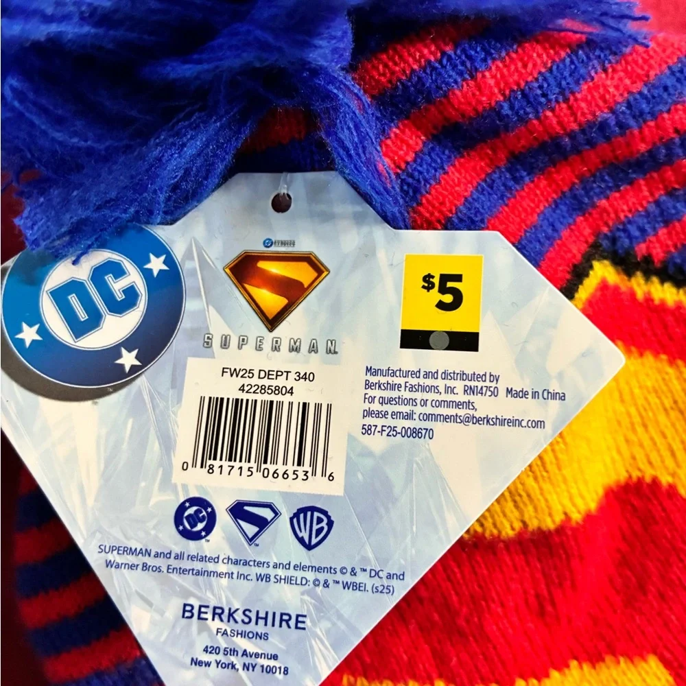 NWT Bundle: Marvel Spider-Man & DC Superman Pom Beanies - 3 Pack - Picture 7 of 7